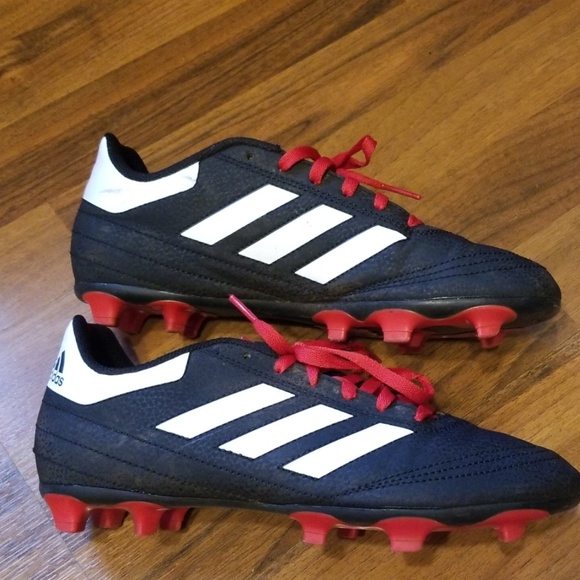 Adidas Boy's Classic Black Red Soccer Cleats Shoe - Picture 4 of 8